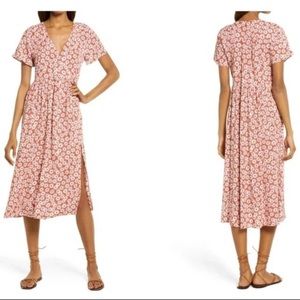 Madewell Russet Daisy Faux Wrap Dress NEW